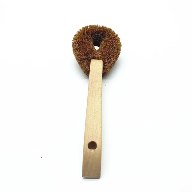 

Customized Beech Handle coconut Fiber kitchen pot cleaning Brush