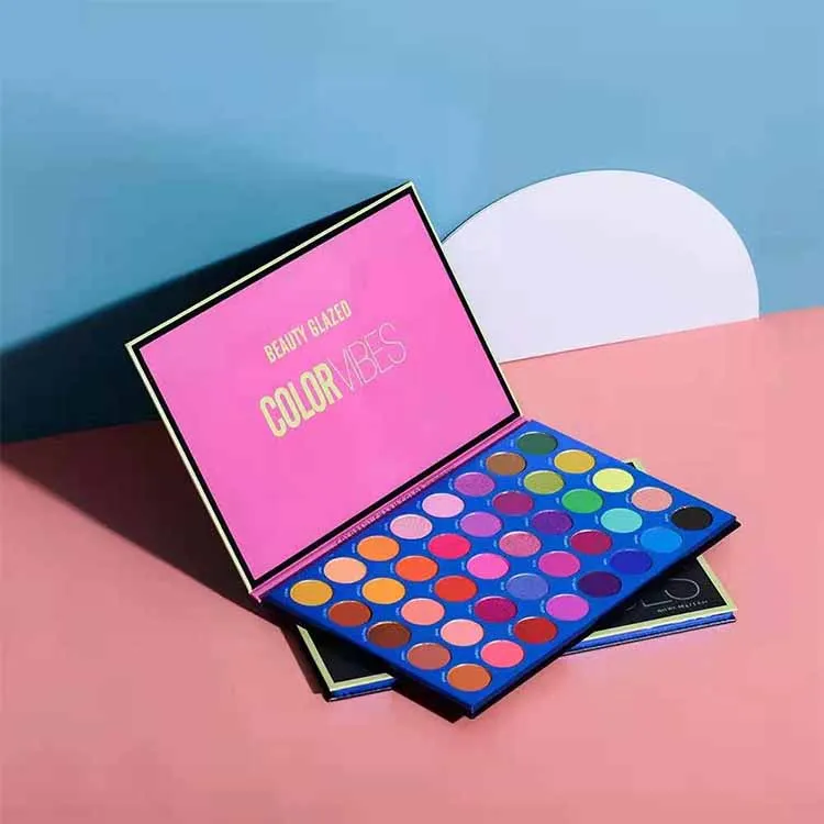 

Beauty Glazed Hot Selling Pigments Glitter Shimmer Waterproof Bright Colored Eye shadow Palette, 40 colors