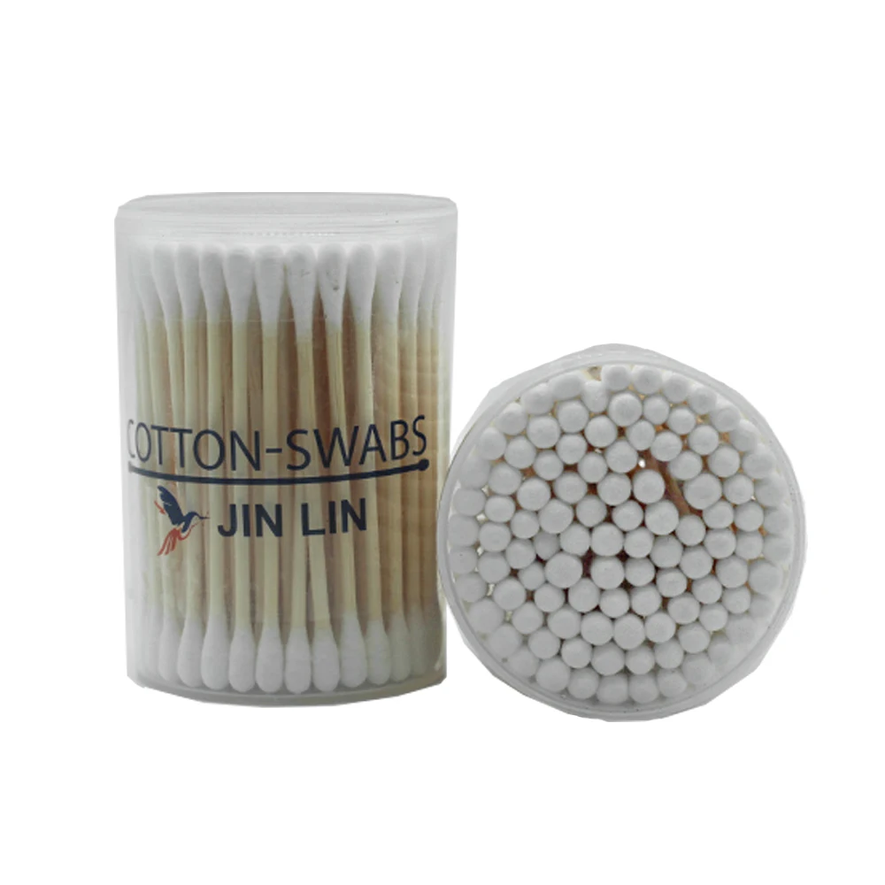 

Ready to ship bamboo stick cotton swab for make up, White