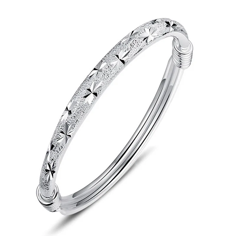 

Trendy Luxury Round Bracelets Bangles Grind Frosted Bracelets for Women Men Couple Cool Fine Jewelry Wedding Engagement Gift