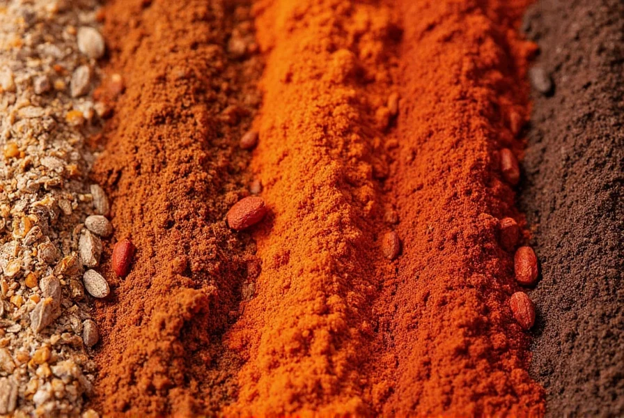 Close-up comparison of chipotle peppers and common substitutes including smoked paprika, ancho chili powder, and liquid smoke
