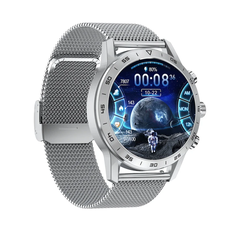 

KK70 Steel Smart Watch Men Wireless Charger Rotary Button IP68 Waterproof Call Watch Music Play ECG Smartwatch