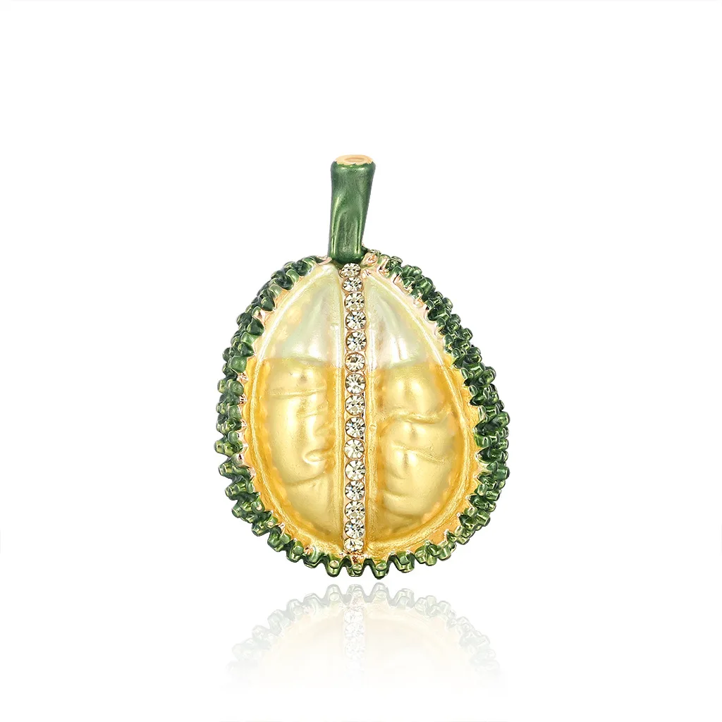

2 Colors Choose Enamel Durian Brooch Fruit Pin Creative Design Vivid Style Fashion Jewelry High Quality New Arrival
