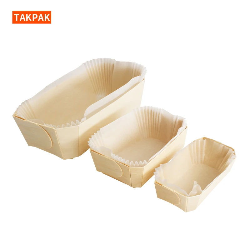 

Biodegradable Non-paper Baking Mold Cup Cake Muffin Food Grade Oil-proof Wooden Bread Baking Mold