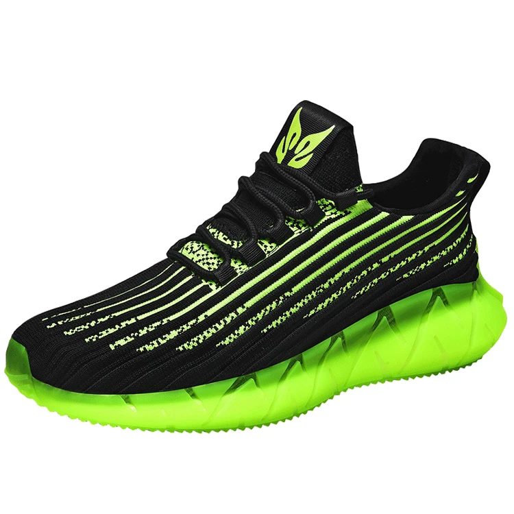 

Hot sale hiking running gym trainers cushion shoes Casual sport breathable mesh custom designer sneaker socks tennis shoes, Black&green,black&orange,black