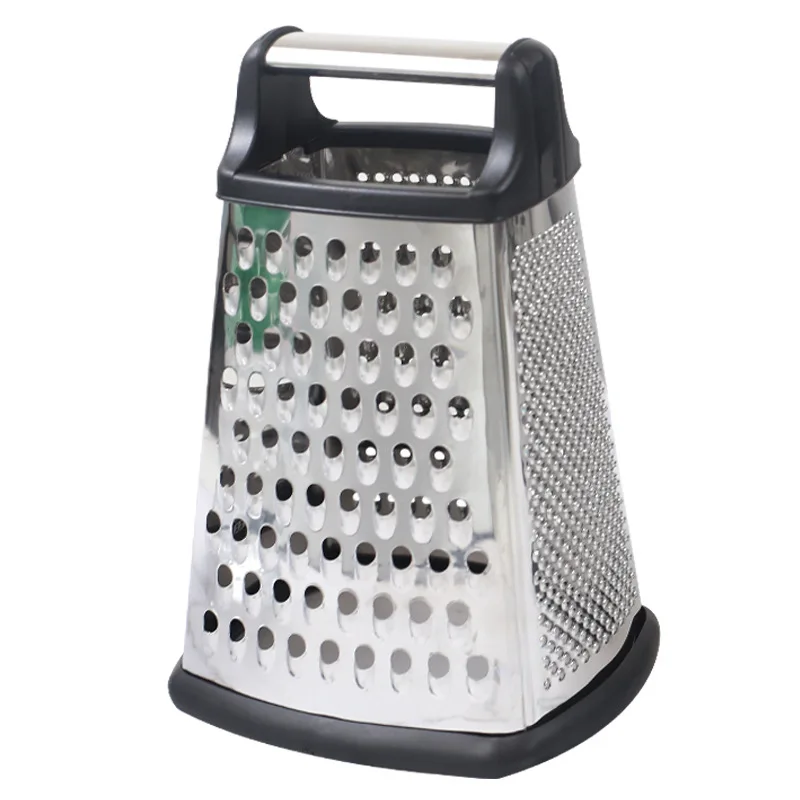 Multifunctional Stainless Steel Kitchen Tool 4-Sided Cheese Fruit Lemon Zester Handheld Manual Box Grater Durable Metal