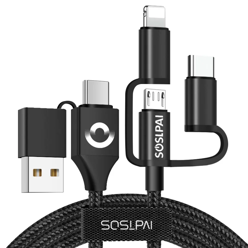 

SOSLPAI high quality mobile phone multi usb c cable, 3 in 1 micro usb charging cable, data cable usb