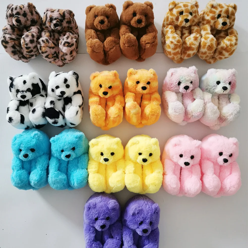 

2021 Latest stlye Teddy bear baby slipper warm fur slipper for boy and girl suit 1-5 years old baby,bedroom indoor kids slipper