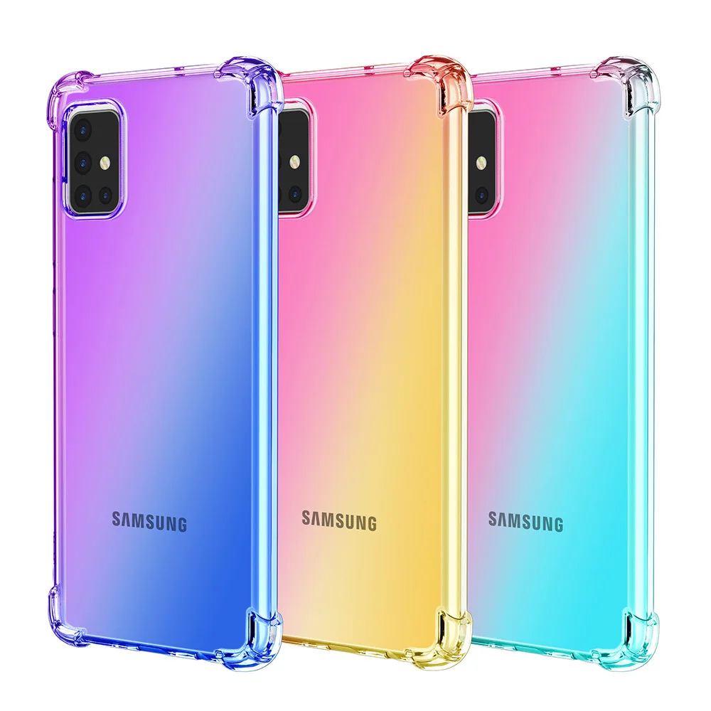 

Gradient Clear Soft Case For Samsung A03S A22 A12 A32 A02 A10 A10E A20S Note 20 ultra Note9 Silicone Ultra Thin Cover, 6 colors