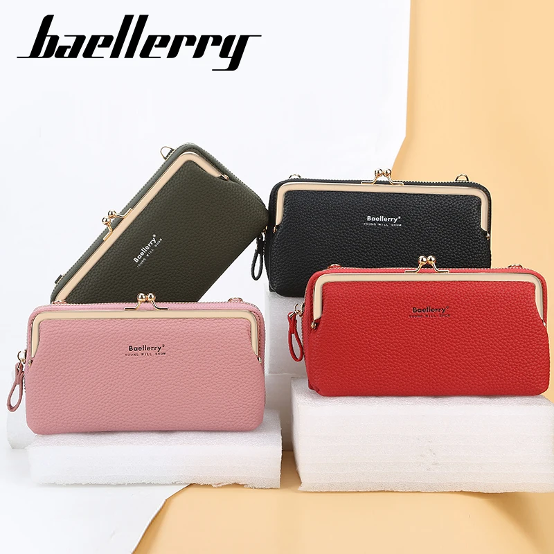 

Baellerry New Arrived Design Fashion Women's Multi-function Long Lady Clutch Wallet With Shoulder Straps Lady Phone Bag