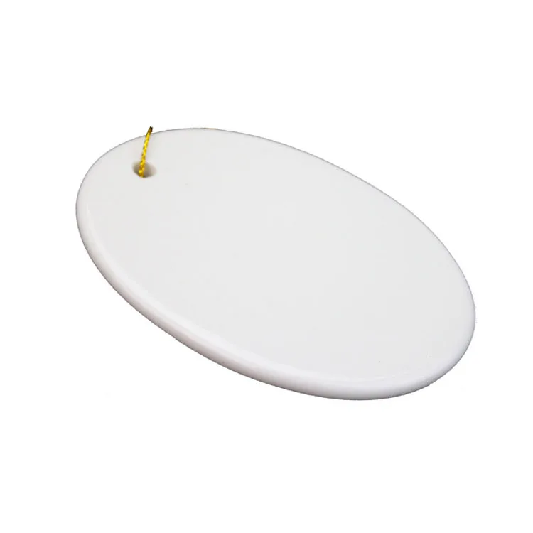 

custom 57mm*80mm ellipse shape 2020 ceramics sublimation ornaments blank christmas decoration ornament, White