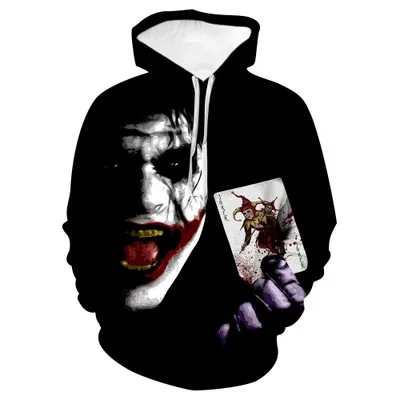 

Ecoparty Halloween Hoodies It Pennywise 3d Joker Men's Sweatshirt Gothic Horror White Couple Lovers Hoodies Streetwear Dropship, As show