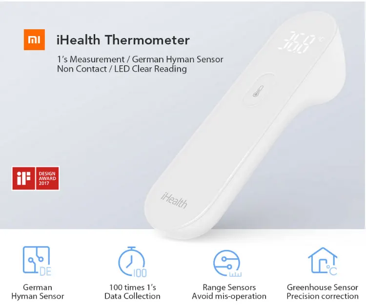 Original Xiaomi Mijia iHealth Infrared thermometer - KingCare | KingCare.net