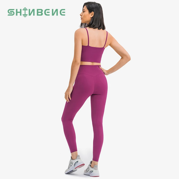 

SHINBENE 9Colors Yoga Outfit 2 Pieces Bra and Leggings Gym Fitness Set Training Wear Sportswear