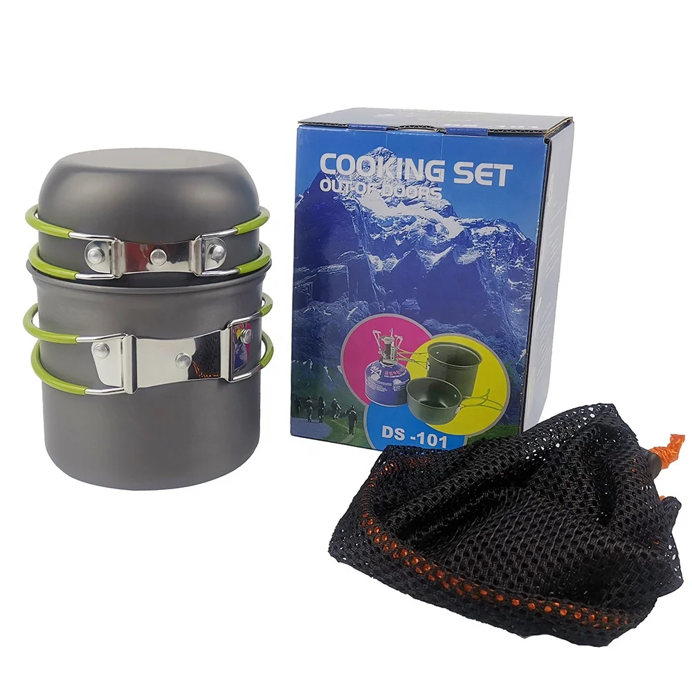 

Hot sale camping outdoor picnic non stick cooking utensil set cookware sets