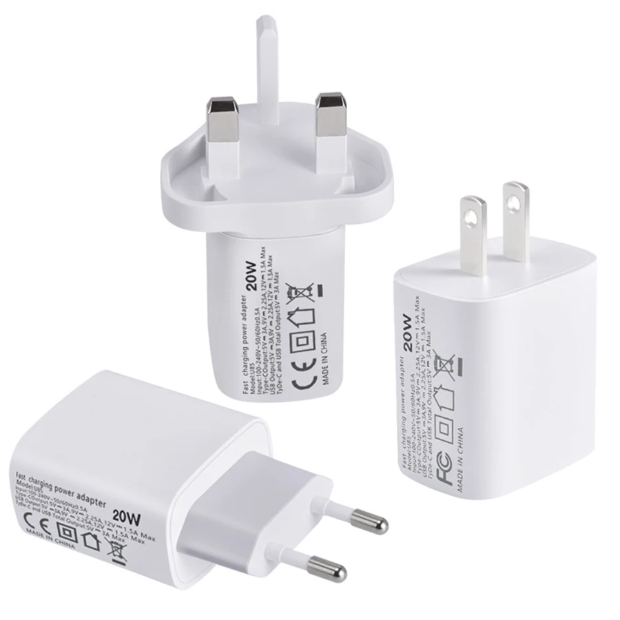 

20W PD USB A Type C Charger Quick Charging Fast USB C Block For iPhone 12 X XS PRO Max PD USB Charger for Huawei Samsung