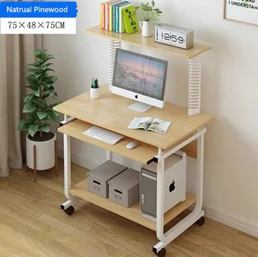 

Brikley modern design computer desk with steel stand hot sale, Black, white and pinewood