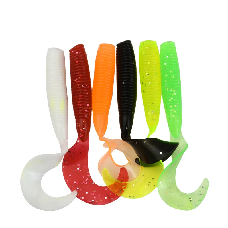 

WEIHE 8G 10CM On sale fishing rubber shad plastic moulds soft worm lure, 6 colors