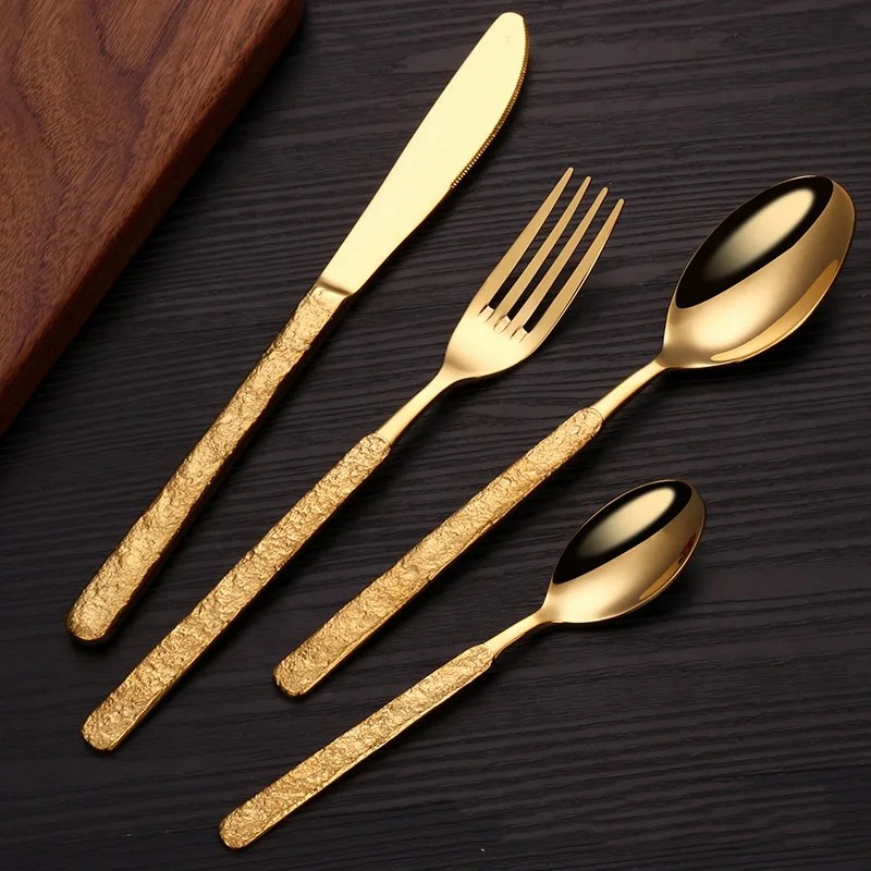

Luxury noble stainless steel cutlery set, Customized color