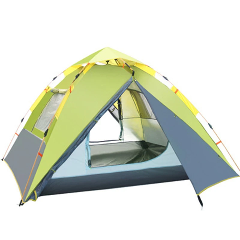 

Outdoor tent 3-4 people camping rainproof family camping automatic double door tent, Blue,green,