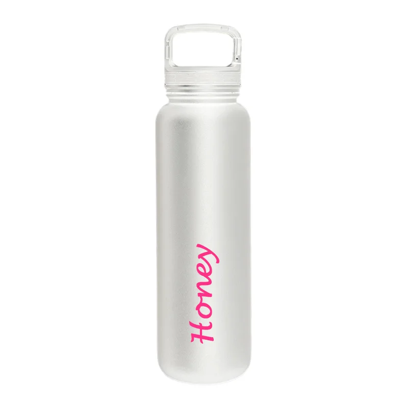

500ml Bpa Free Double Wall Vacuum Insulated Stainless Steel Island Water Bottles with Straw Lid, White or customized