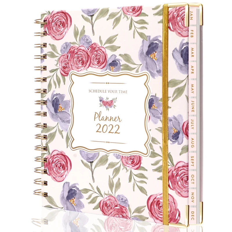 

2023 2024 hardcover flower marble agenda diary weekly spiral planner with paper box