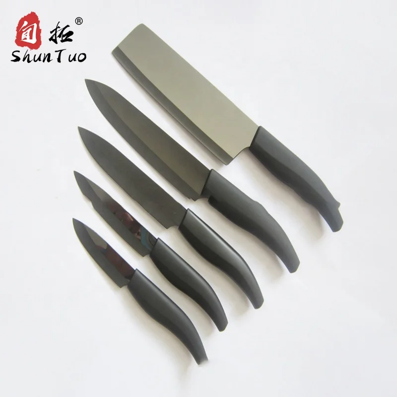 

mirror light kitchen Customized color 3 4 5 6 inch acrylic block black ceramic knife set