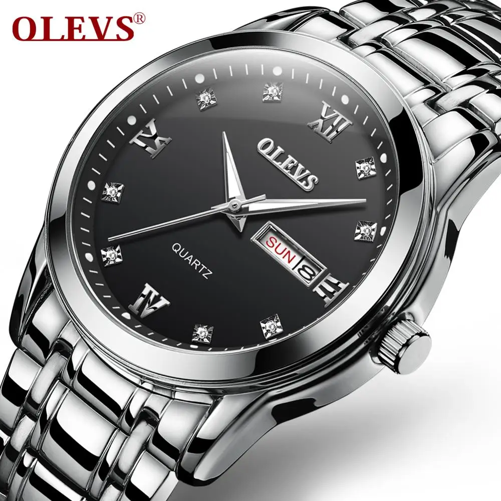 

OLEVS 8691 Luxury Brand Business Quartz Waterproof Watch Men Stainless Steel Wristwatch Mens Clock Relogio Masculino