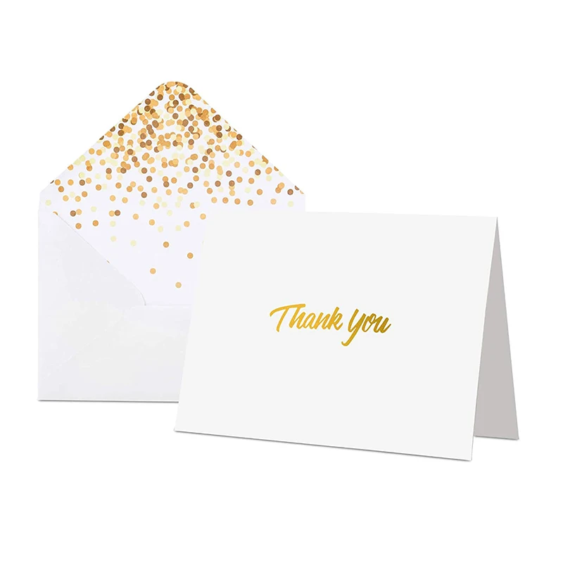 

custom gold foil logo birthday greetings cards simple white invitation thank you card for small business with envelope