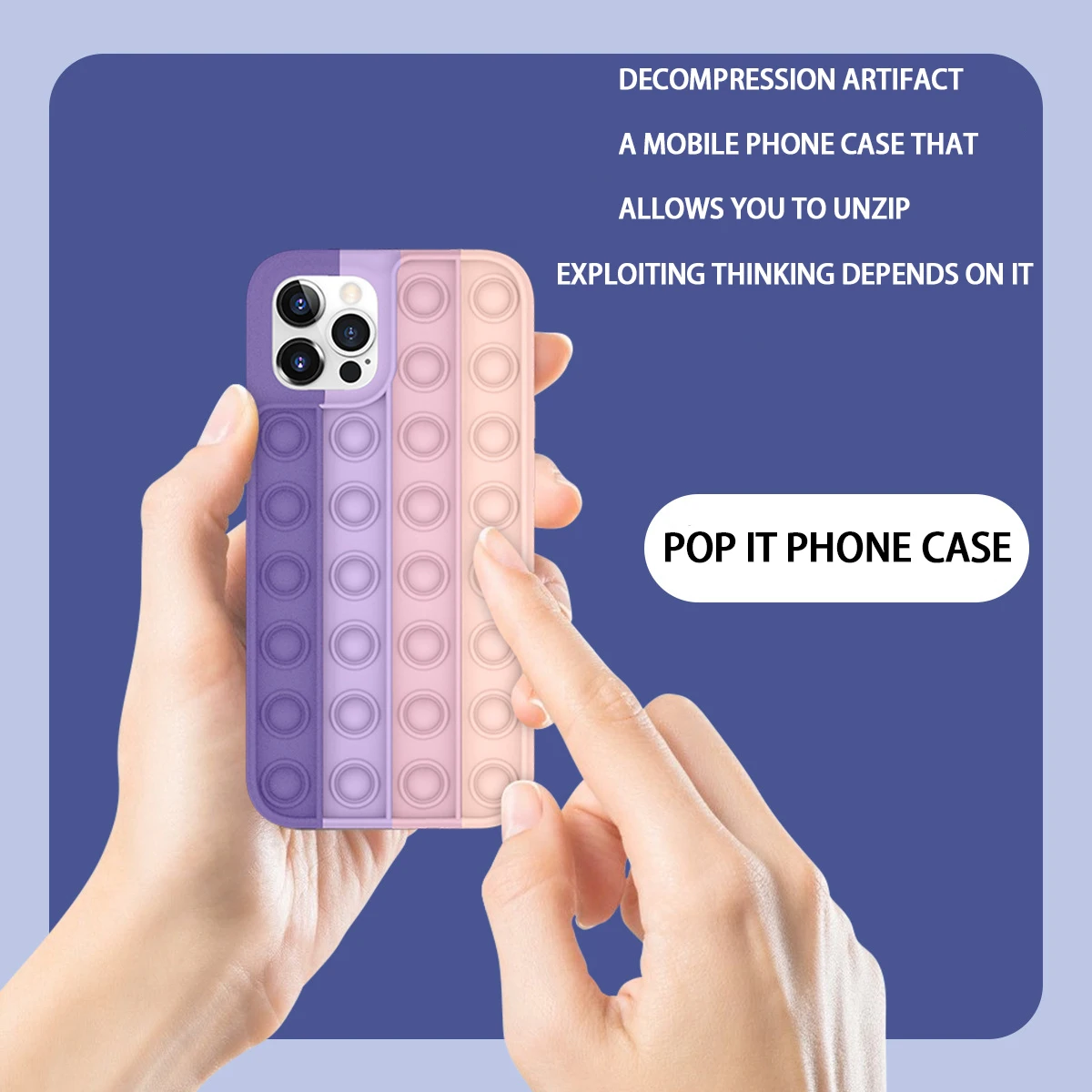 

2021 Hot Fidget Toy Pop it Phone Case  Silicone Push TPU Bubble Game Phone Case