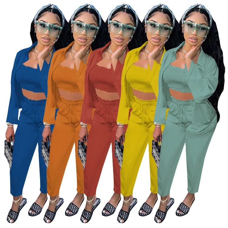 

trending products new arrivals 3 clothing for fashion 2 matching sets two piece 2021 women clothes fall set woman