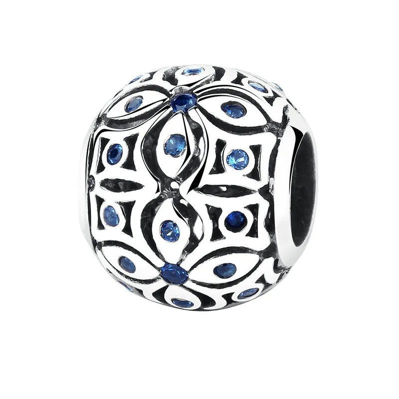 

Elegant Large Hole Pave Oval Beads Bangle 925 Sterling Silver Charms Bulk Women