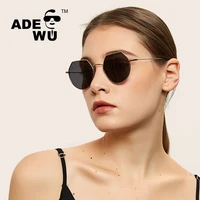 

ADE WU CC20010 Fashion Small Irregular Sunglasses 2019 Women Metal Round Sun Glasses Men