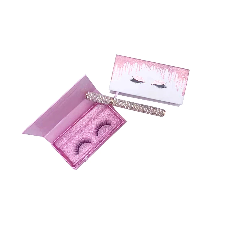 

Best selling sale 13mm 3d synthetic hair natural wispy eyelashes with custom package logo