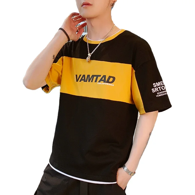 

Summer men's short-sleeved t-shirt pure cotton loose Korean men's clothing