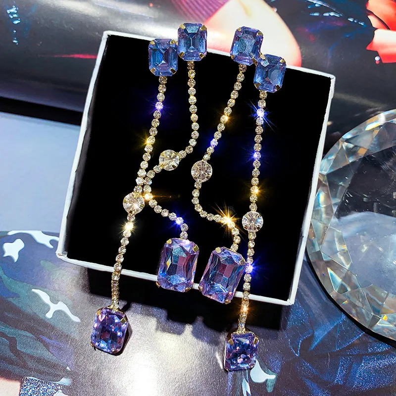 

2020 new fashon big crystal gem earring
