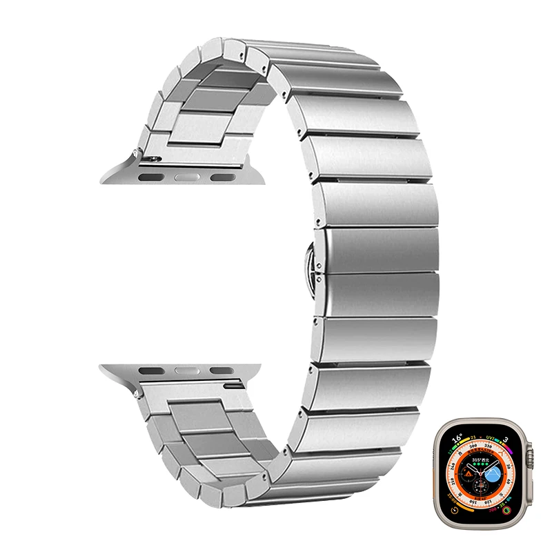 stainless steel watchband chain iwatch accessories silver 49mm Ultra for Apple smart watch straps bands for apple watches