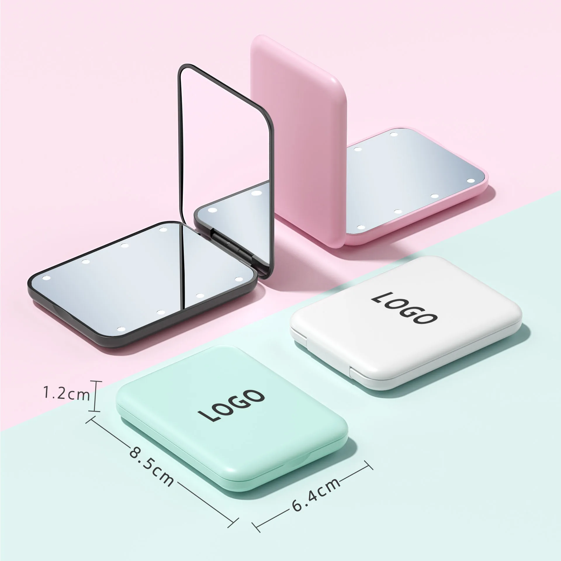 Portable Folding LED Compact Travel Makeup Mirror