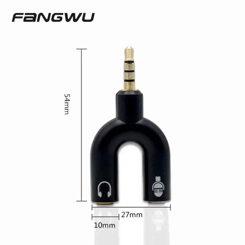 

Hot Selling Audio Jack Mic Headphone Adapter 3.5Mm, Black white red etc
