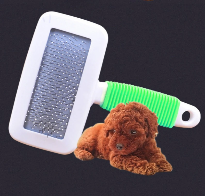 

Hot Seal Hair Remover Brush Dematting Tools Coarse Needle Auto- Cleaning Push easy hair comb brush