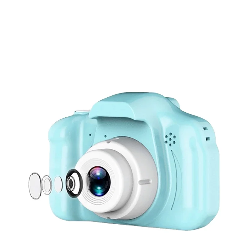 

Toys Outdoor Photography 2 Inch Hd Screen Chargeable Digital Mini Camera Kids Cartoon Cute Camera For Child Birthday Gift, Green pink blue