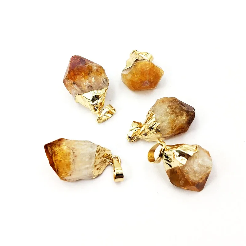 

Natural Citrine Geode Pendants Druzy Raw Crystal Pendant jewelry Stones for Women Gift, Yellow natural citrine pendant