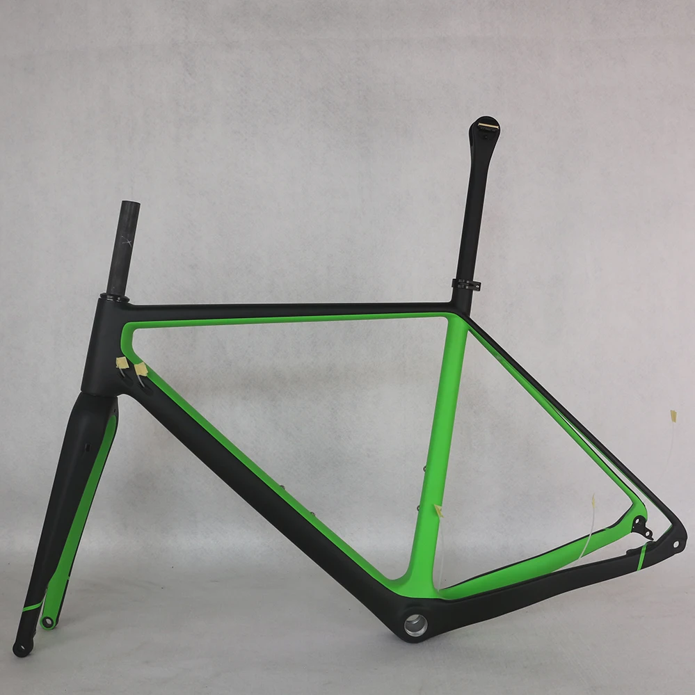

SERAPH NEW Gravel bike carbon frame 700*42C bike Frameset Cyclocross Disc bike Di2 frame custom paint PT2286C+YS728 GR029, Black