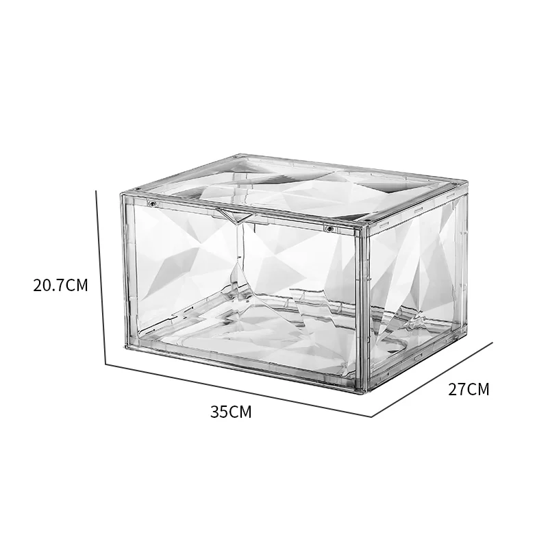 

Stackable Side Drop Sneaker Box With Magnetic Door Shoes Drop Front Sneaker Box, Black\white\transparent (optional)