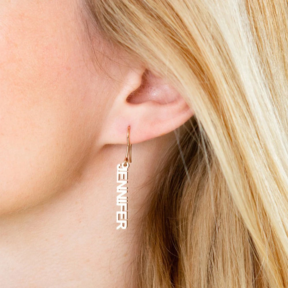 

eManco Custom Name Earrings For Women Stainless Steel Earring 14k Gold Ear Hooked Earings Trendy Jewelry Wholesale