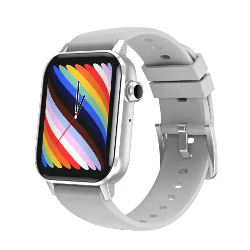 

2021 Smart Watch Wireless Charging Dial Heart Rate Fitness Tracker 1.69 Inch Square Screen Smart Watch for Men and Women, Silver+black