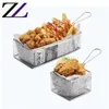 Guangzhou wholesale restaurant home party used durable stainless steel strainer food display basket mini metal frying baskets