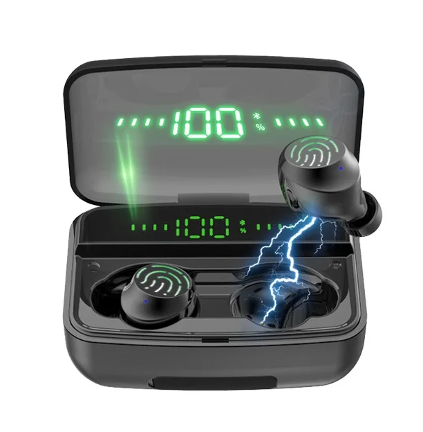 

New Christmas Gift Mini Portable Bluetooth 5.0 Headphone Wireless Headset In-ear Earphone Wireless Earbuds for iPhone 12 Pro, Black color