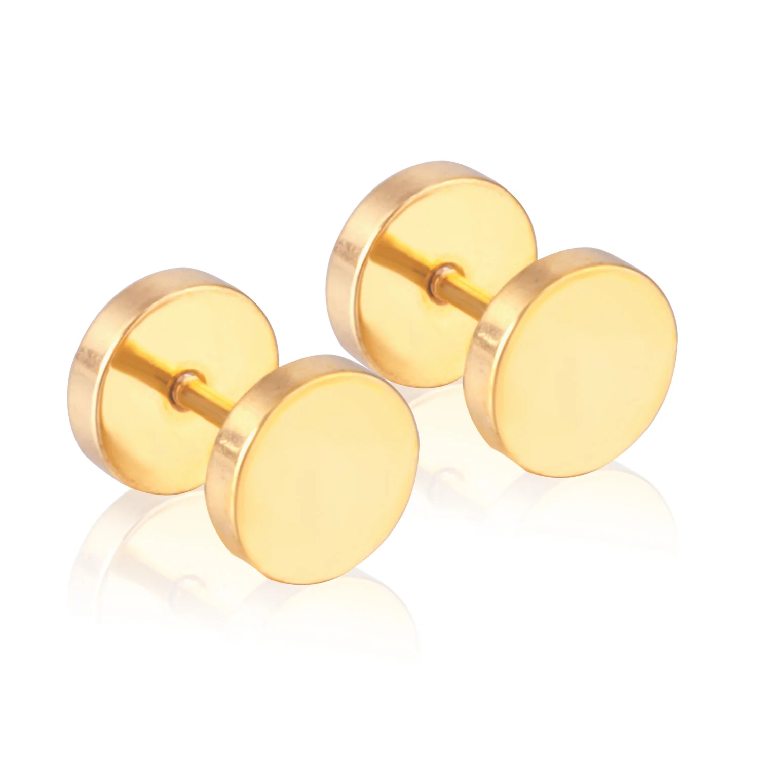 

Gold Earrings Jewelry Type Medical Steel Earrings Kids Screw on Back Earrings