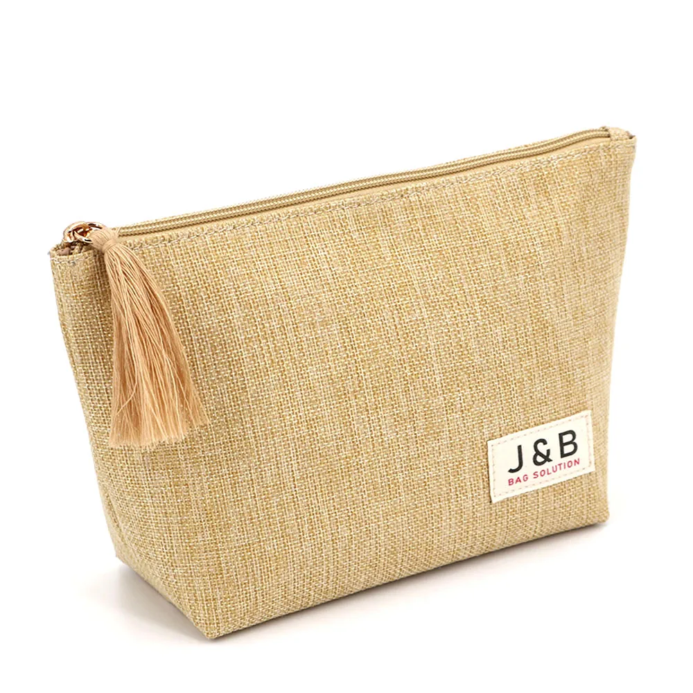 

Hot Sale 2021 Makeup Toiletry Wash Bag with Tassel Linen Cosmetic Zipper Gift Bag for Promotional Packaging, Rose, yellow, mint, blue, green, customizable